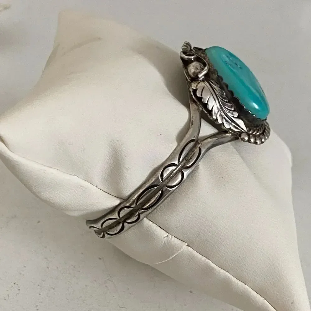Vintage Navajo Eddie Bacenti Turquoise Cuff